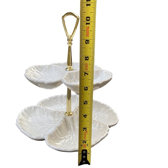 Haeger Pottery 2 Tiered serving tray Tidbit Tray Relish Dish Orange Ceramic - Picture 7 of 8